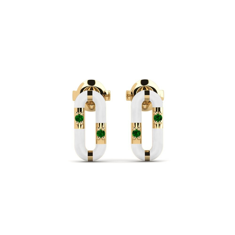 Pendientes Circonita Verde Pendientes de botón
