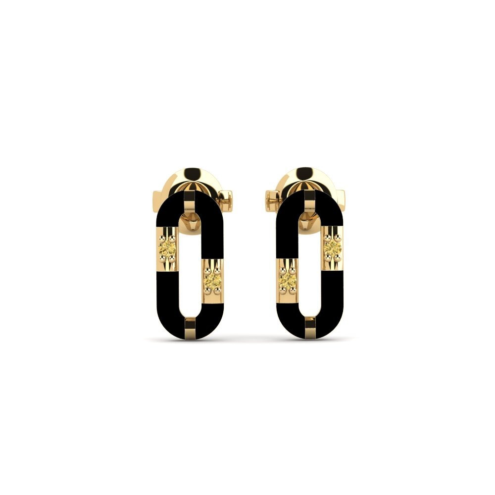 Studs Yellow Diamond Earrings