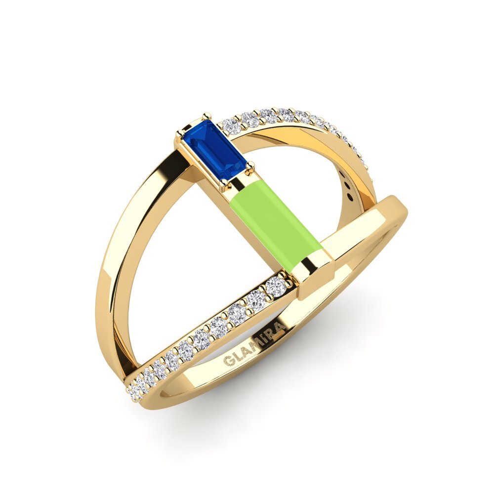 Circonita Azul Oscuro Anillo Cyclades