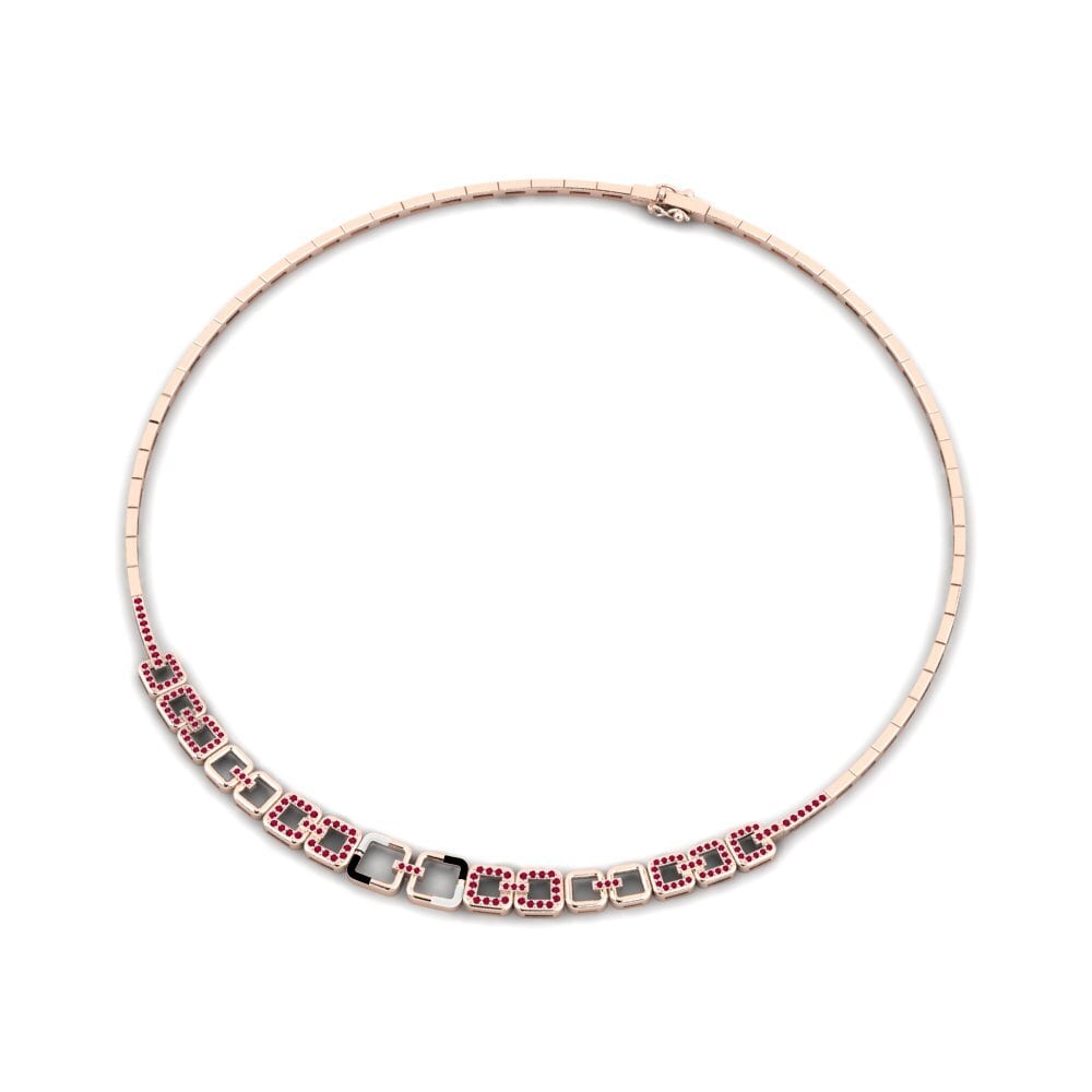 14ct Rose Gold Ruby Collier Diversity