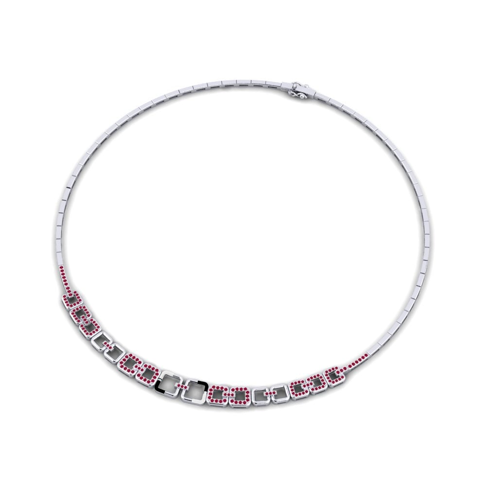 18ct White Gold Ruby Collier Diversity