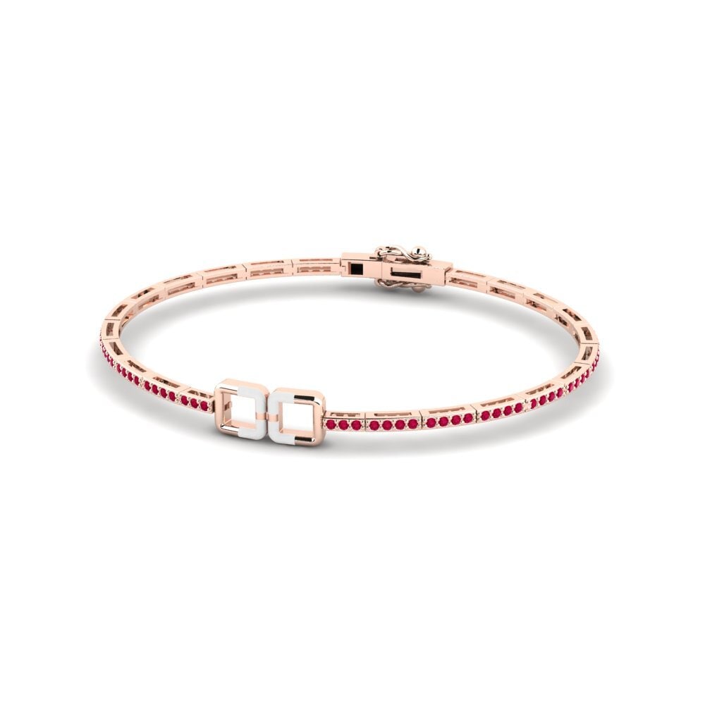14ct Rose Gold Ruby Women's Bracelet Edition