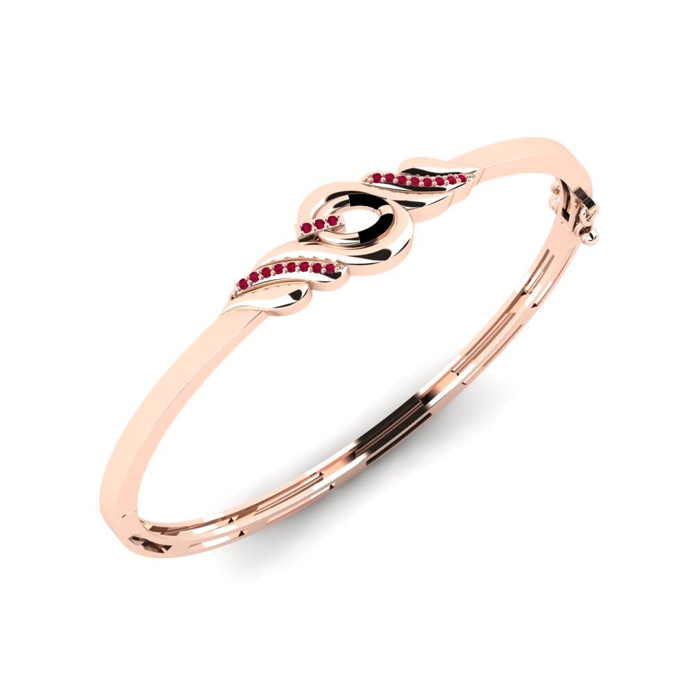 14ct Rose Gold Ruby Women's Bangle Editor