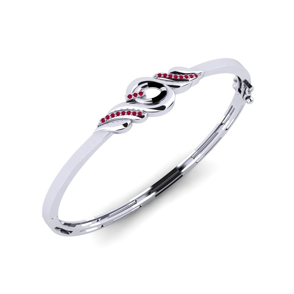 18ct White Gold Ruby Women's Bangle Editor