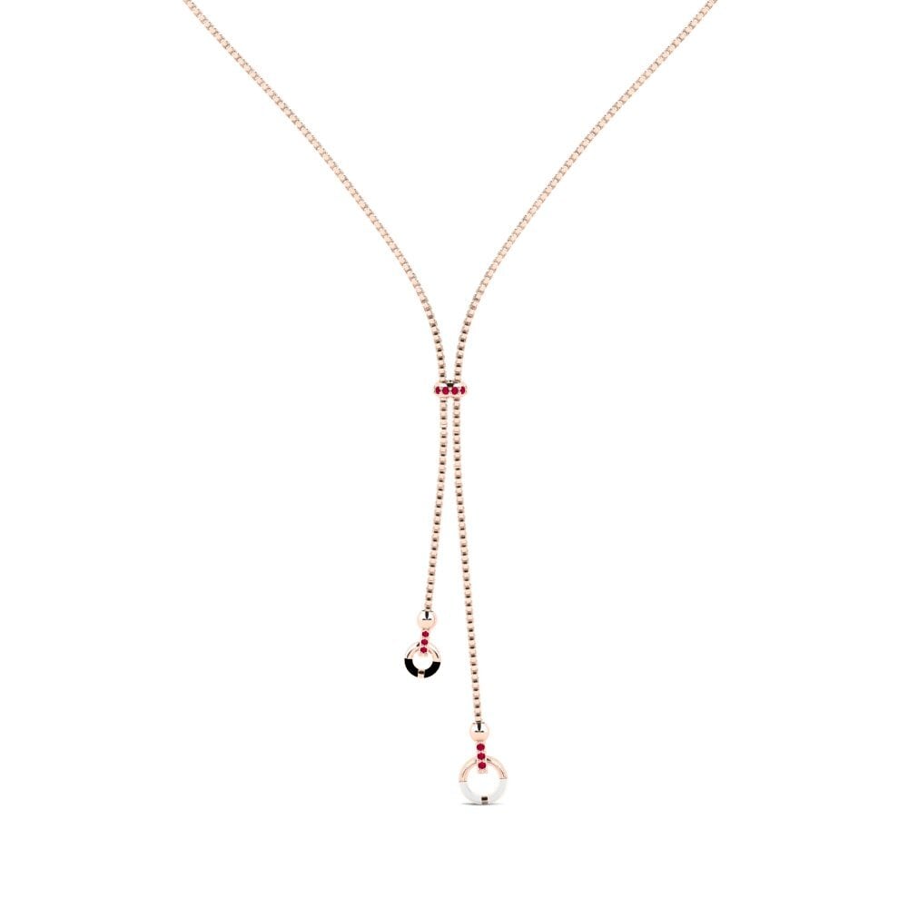 14ct Rose Gold Ruby Women's Necklace Insecurely