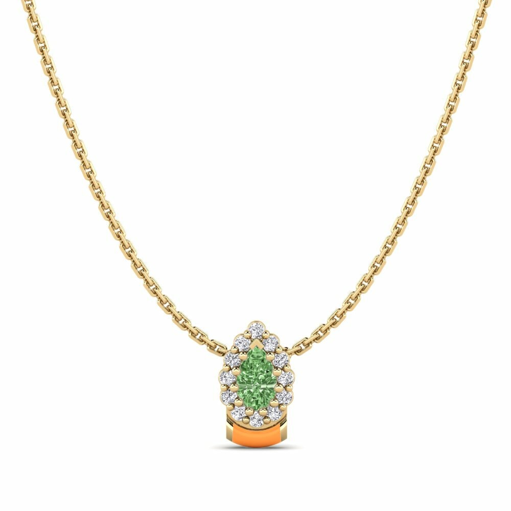 Vàng 18K Kim Cương Xanh Lá Cây Mặt dây chuyền nữ Ranson