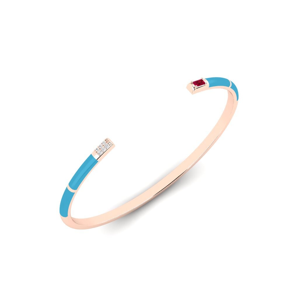 14ct Rose Gold Ruby Women's Bracelet Gavdos