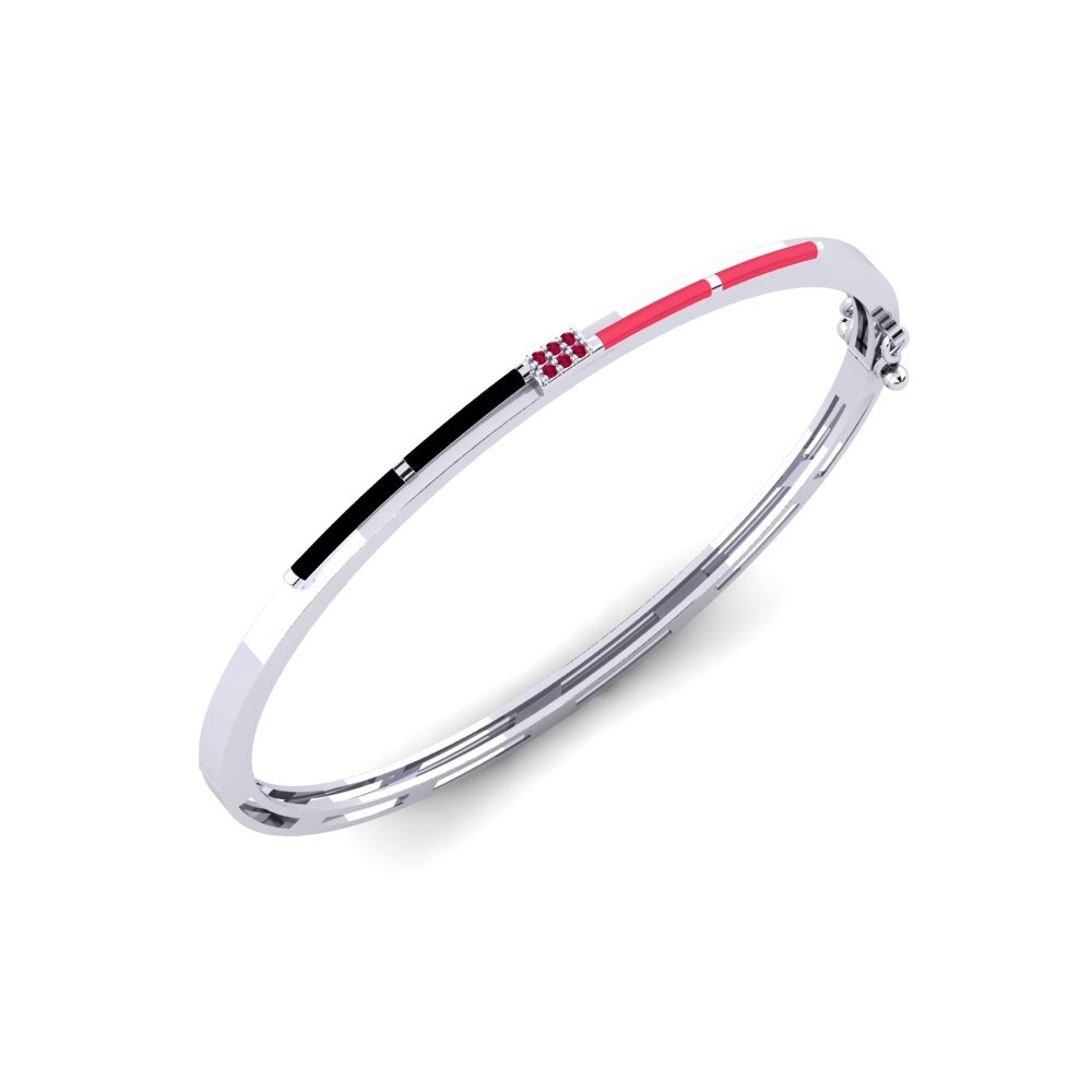 18ct White Gold Ruby Women's Bangle Katergo