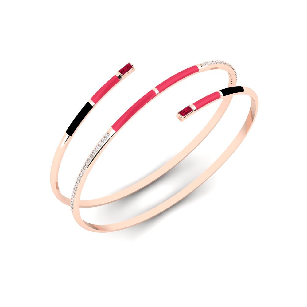 14ct Rose Gold Ruby Women's Bracelet Koufonisi