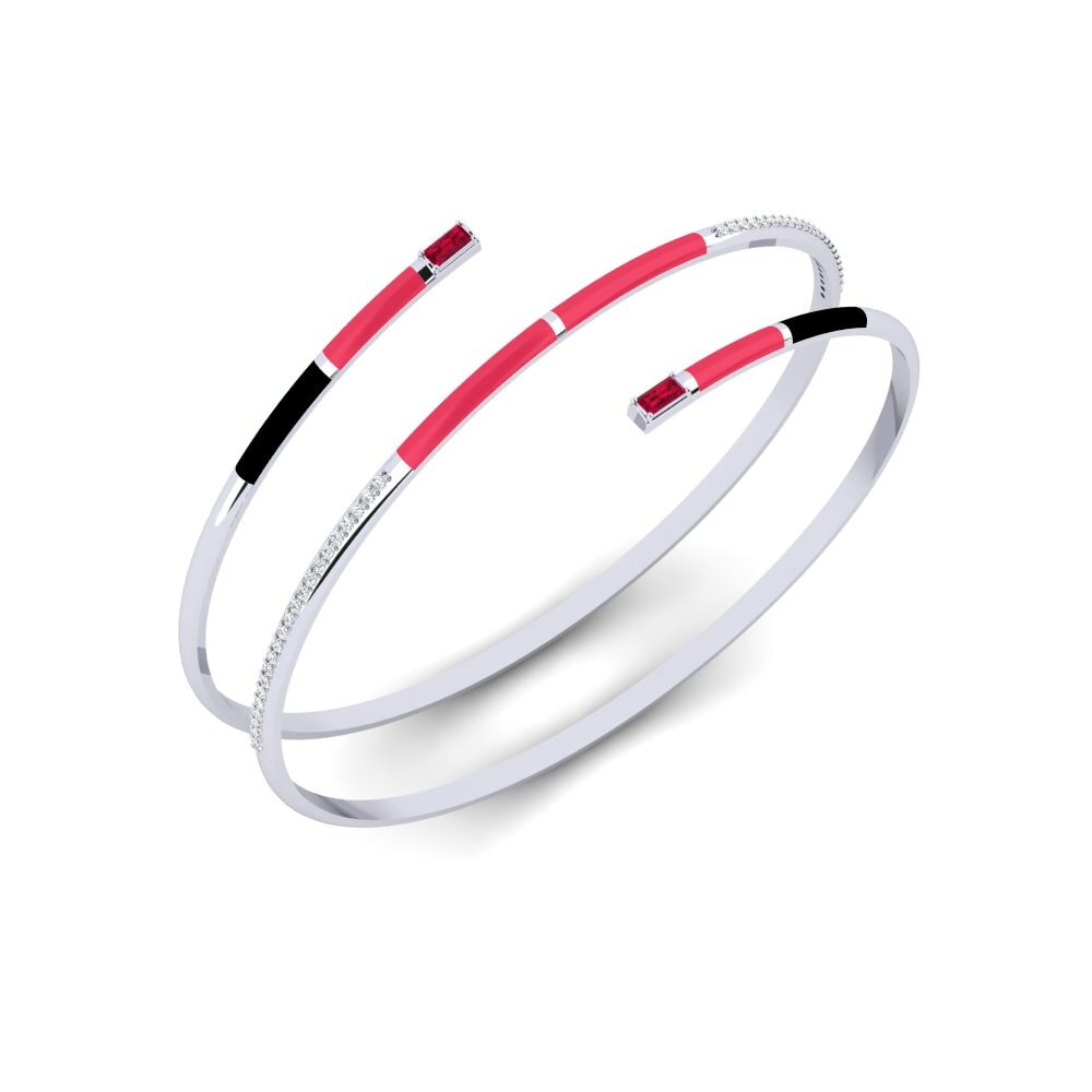 18ct White Gold Ruby Women's Bracelet Koufonisi