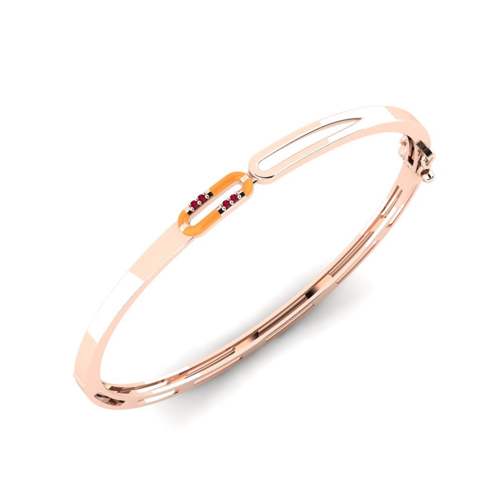 14ct Rose Gold Ruby Women's Bangle Koursaroi