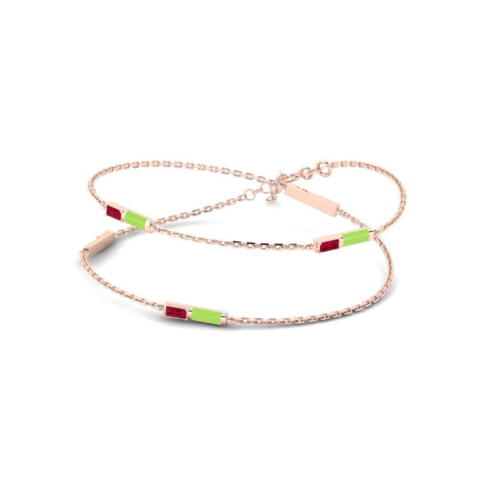14ct Rose Gold Ruby Women's Necklace Lefki