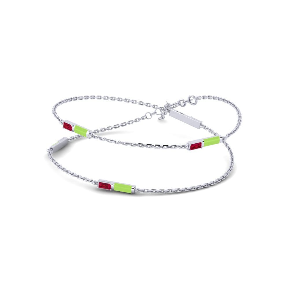 18ct White Gold Ruby Women's Necklace Lefki