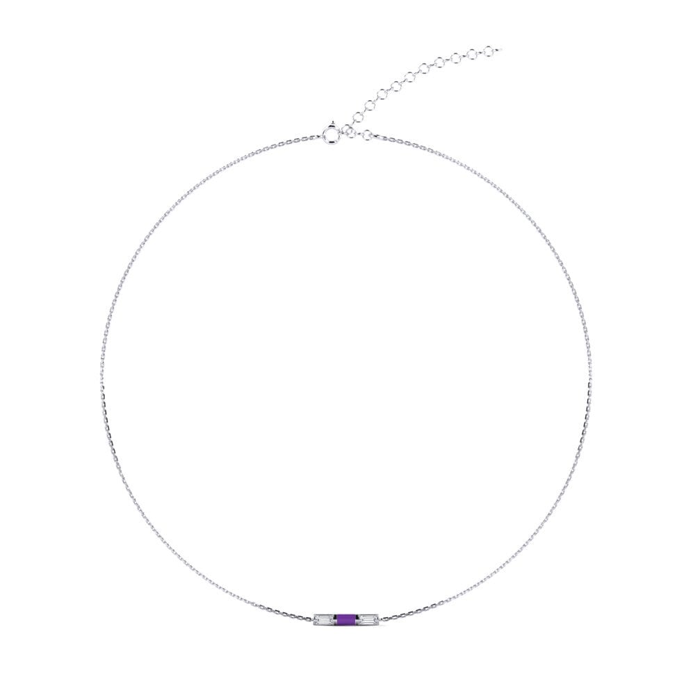 18k Oro Blanco Collar Gargantilla de Mujer Macheres