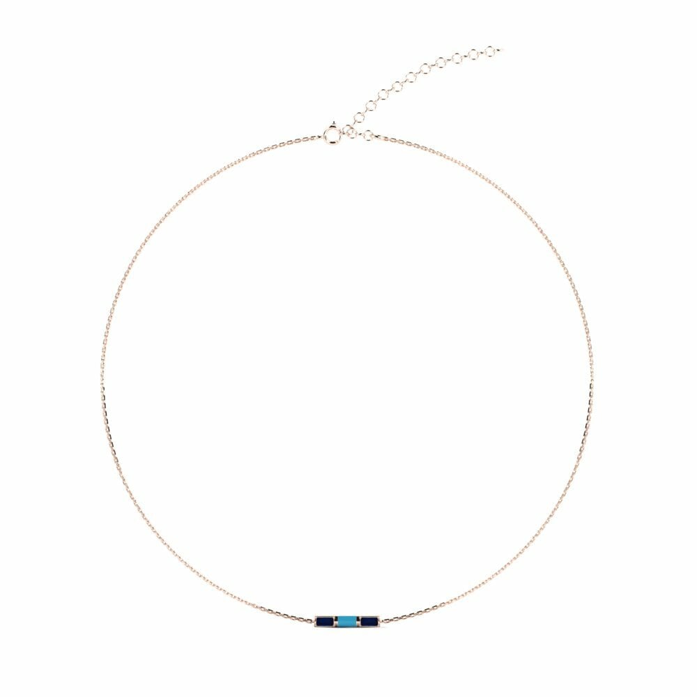 Vàng Hồng 9K Đá Sapphire Dây chuyền choker nữ Macheres