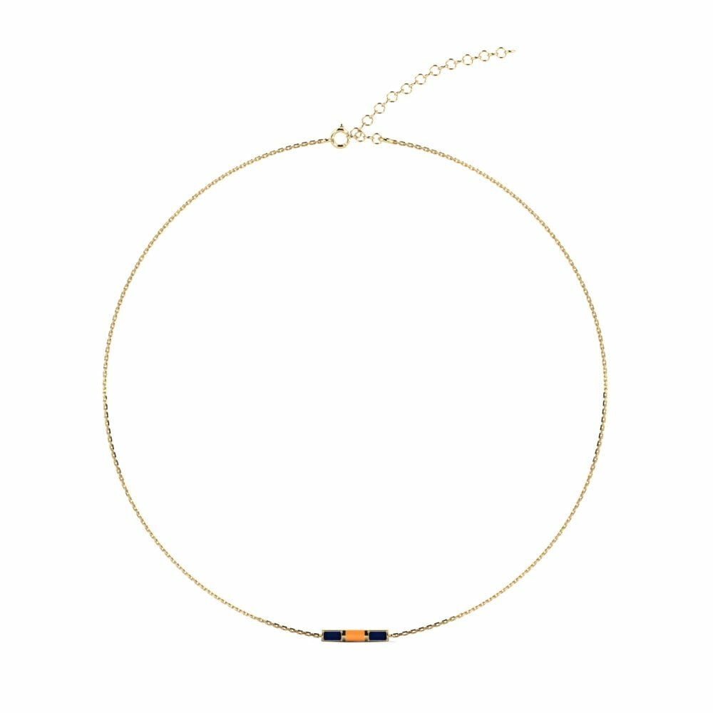 Vàng 9K Đá Sapphire Dây chuyền choker nữ Macheres