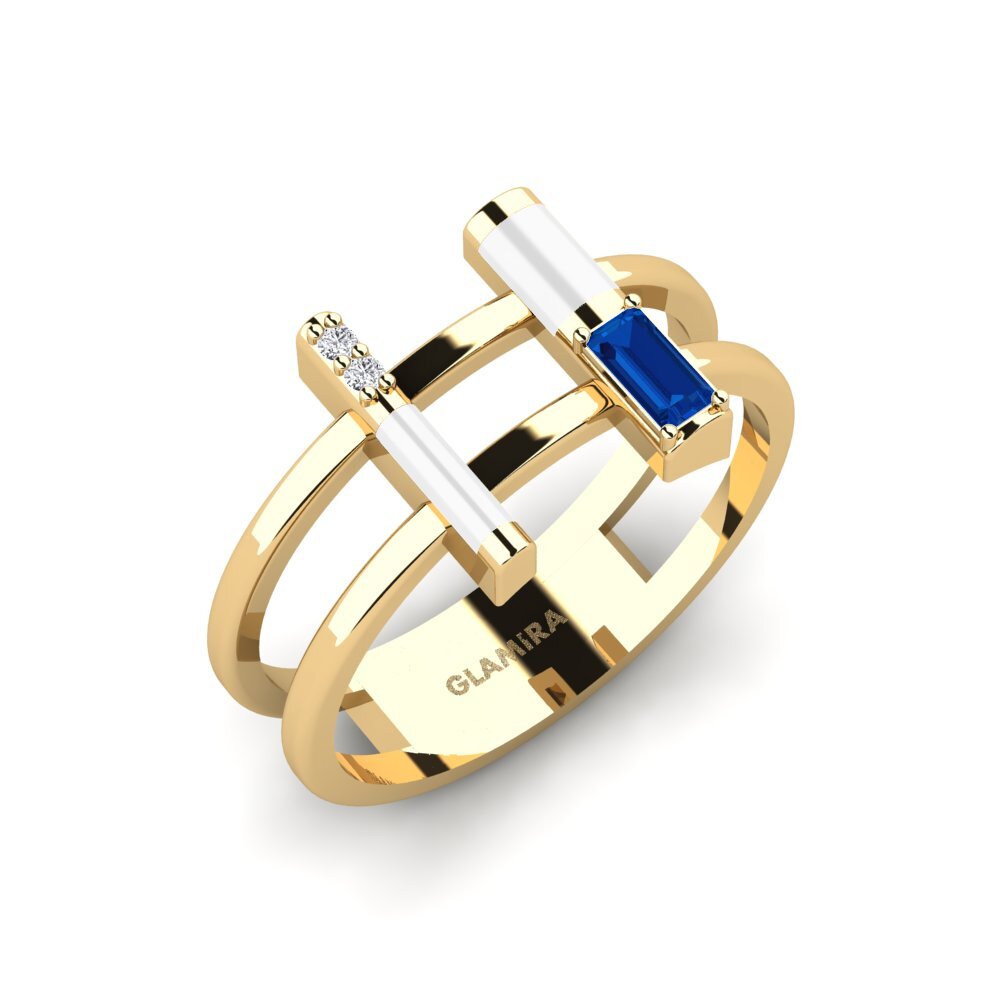 Dunkelblauer Zirkonia Ring Milos