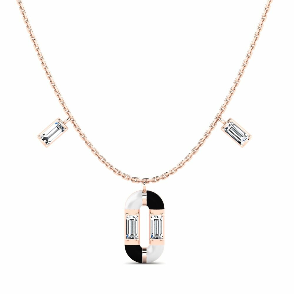 Vàng Hồng 18K Đá Zirconia Dây chuyền nữ Mochlos