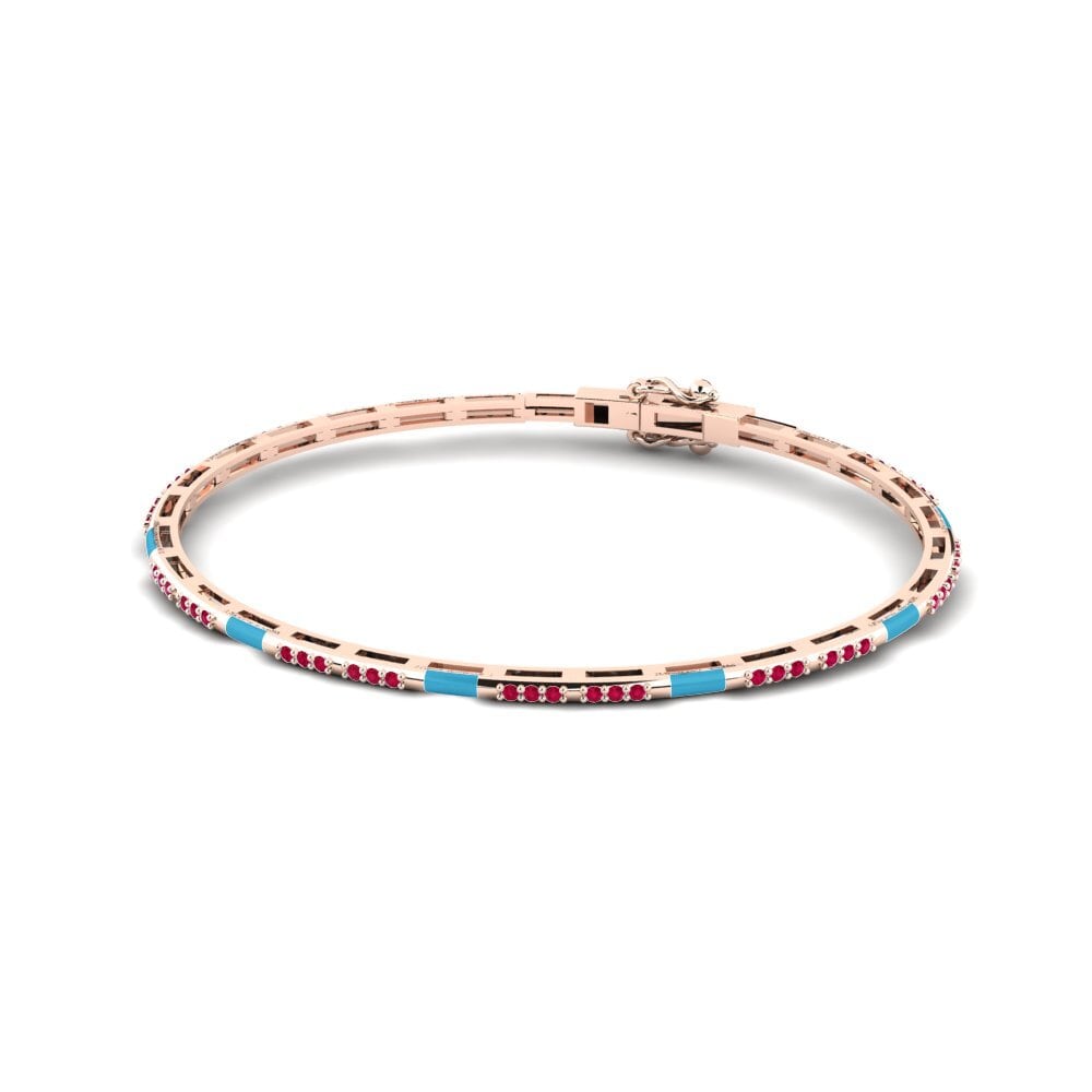 14ct Rose Gold Ruby Women's Bracelet Valenti