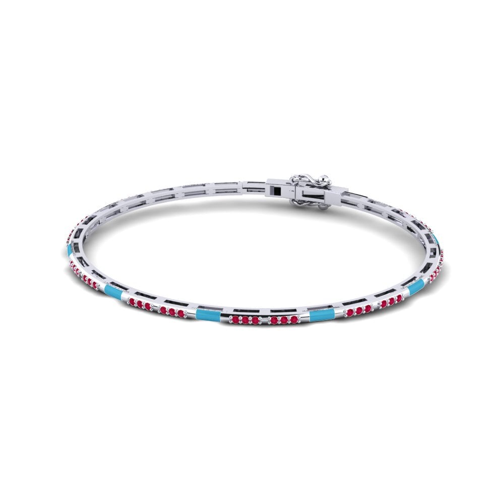 18ct White Gold Ruby Women's Bracelet Valenti