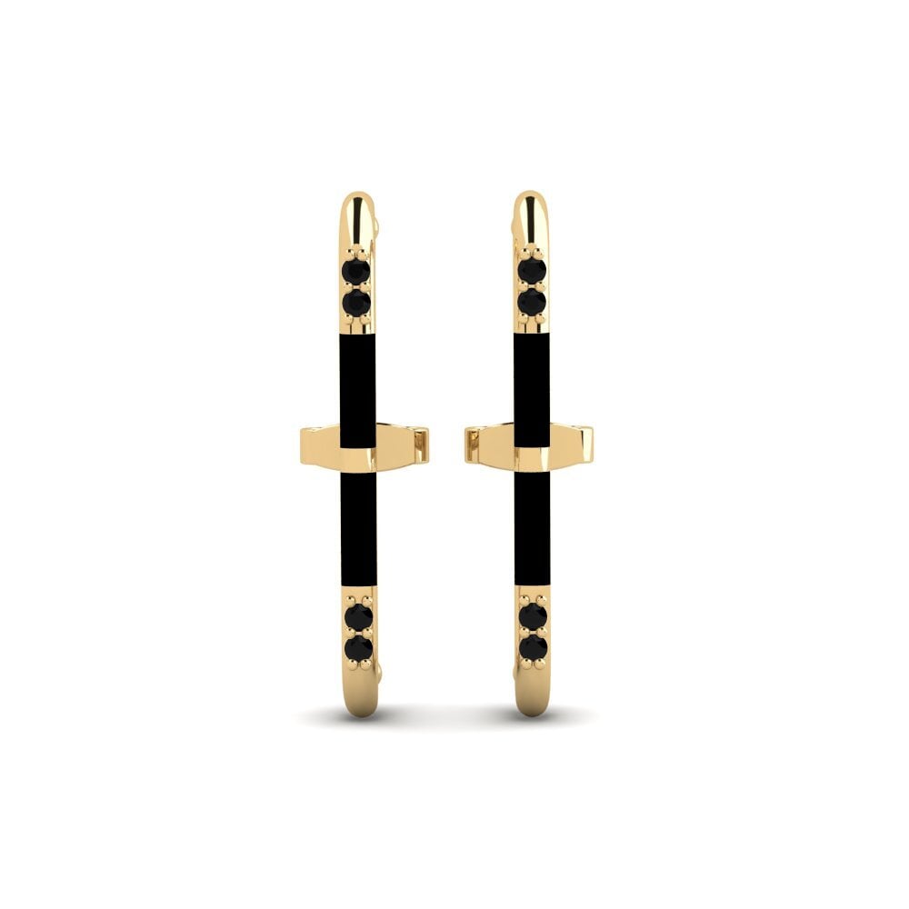Suspender Black Sapphire Earrings