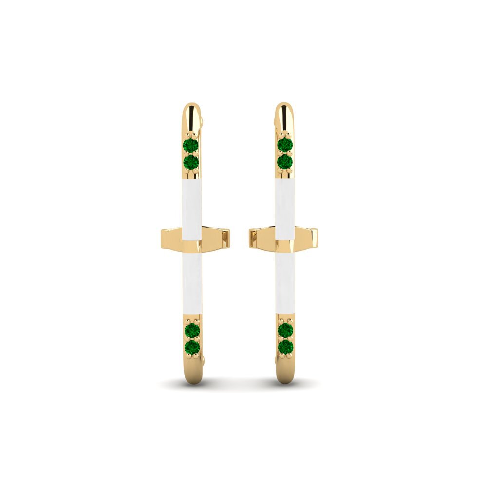 Pendientes Circonita Verde Suspender