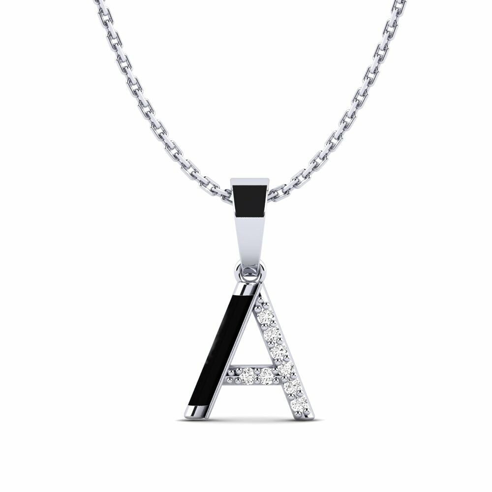 Palladium trắng Đá Moissanite Mặt dây chuyền nữ Velopoula - A