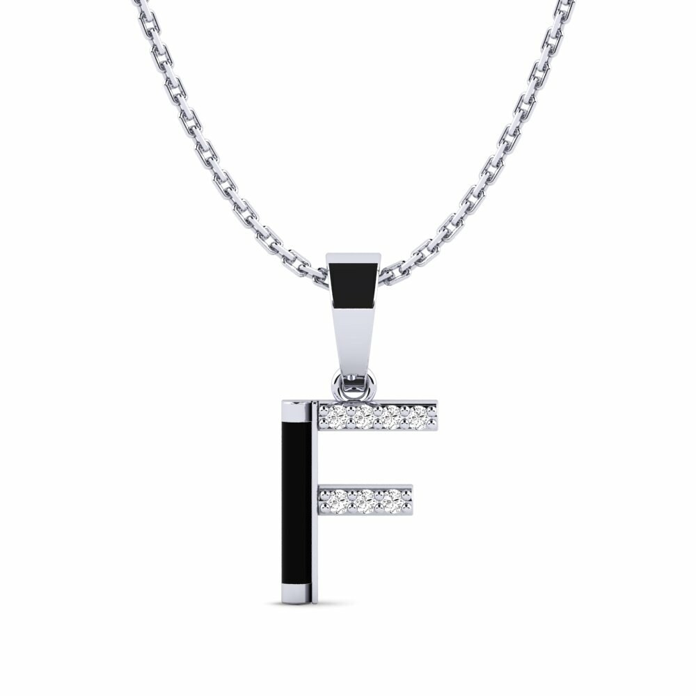 Palladium trắng Đá Moissanite Mặt dây chuyền nữ Velopoula - F