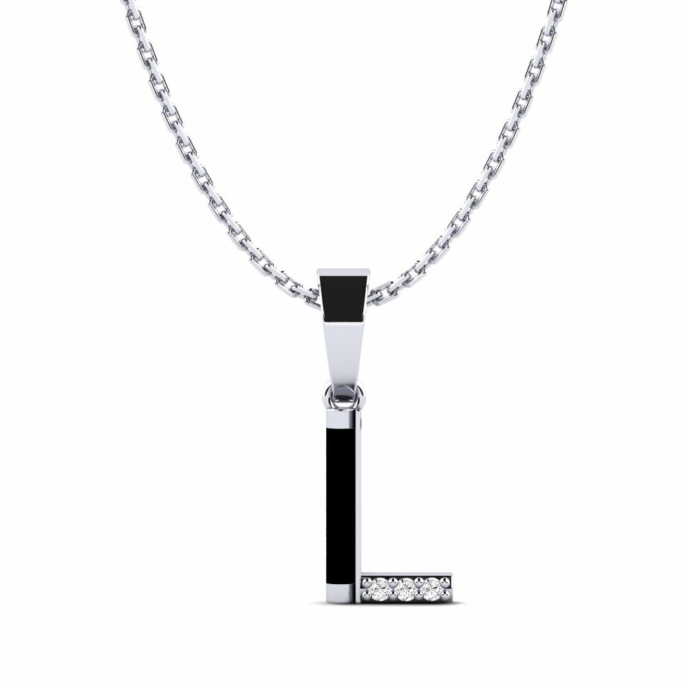 Palladium trắng Đá Moissanite Mặt dây chuyền nữ Velopoula - L