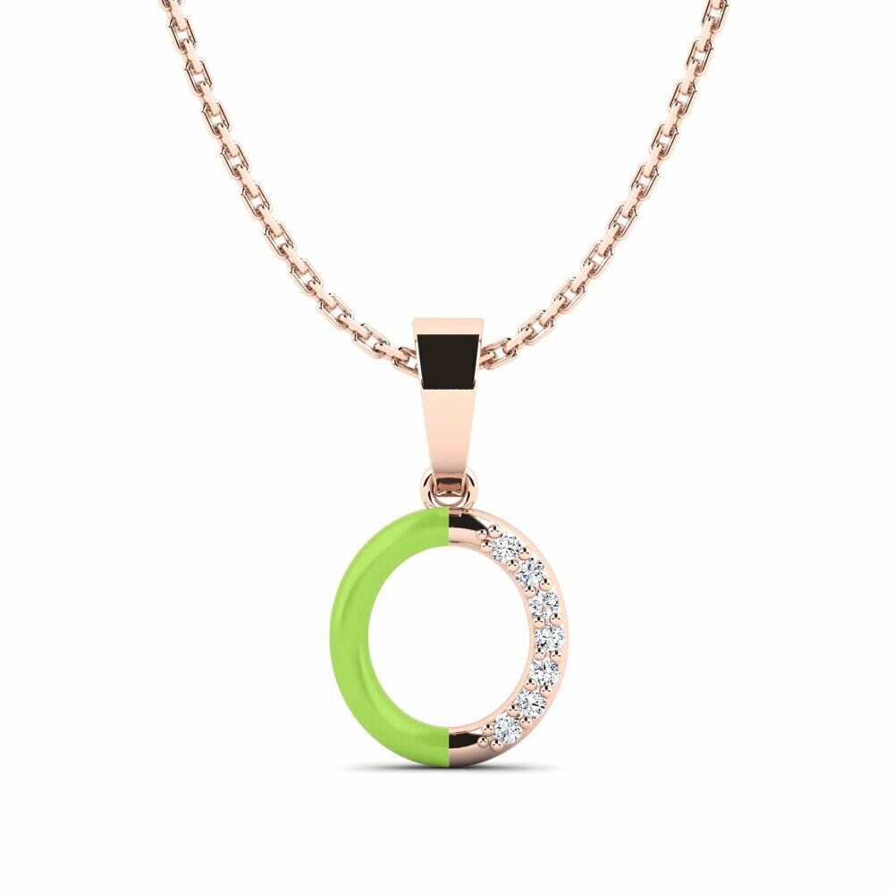 Vàng Hồng 9K Đá Zirconia Mặt dây chuyền nữ Velopoula - O