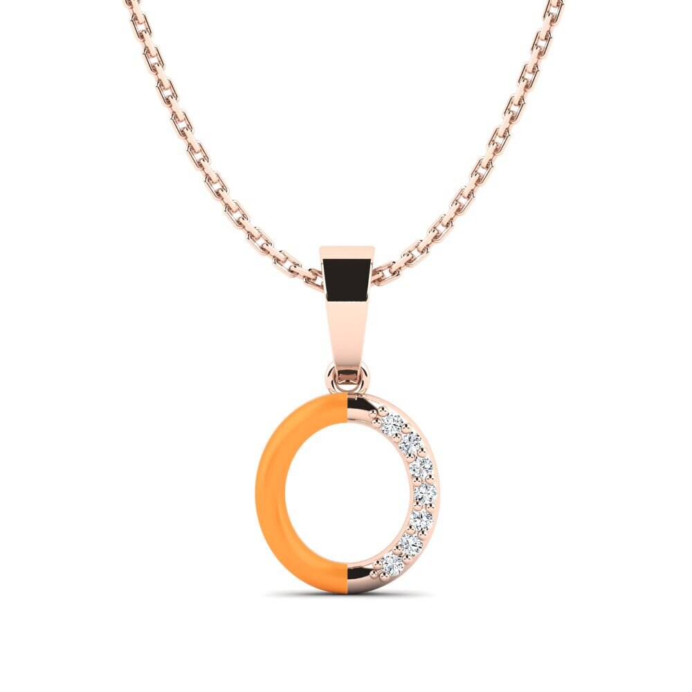 Rotgold 375 Zirkonia Damen anhänger Velopoula - O