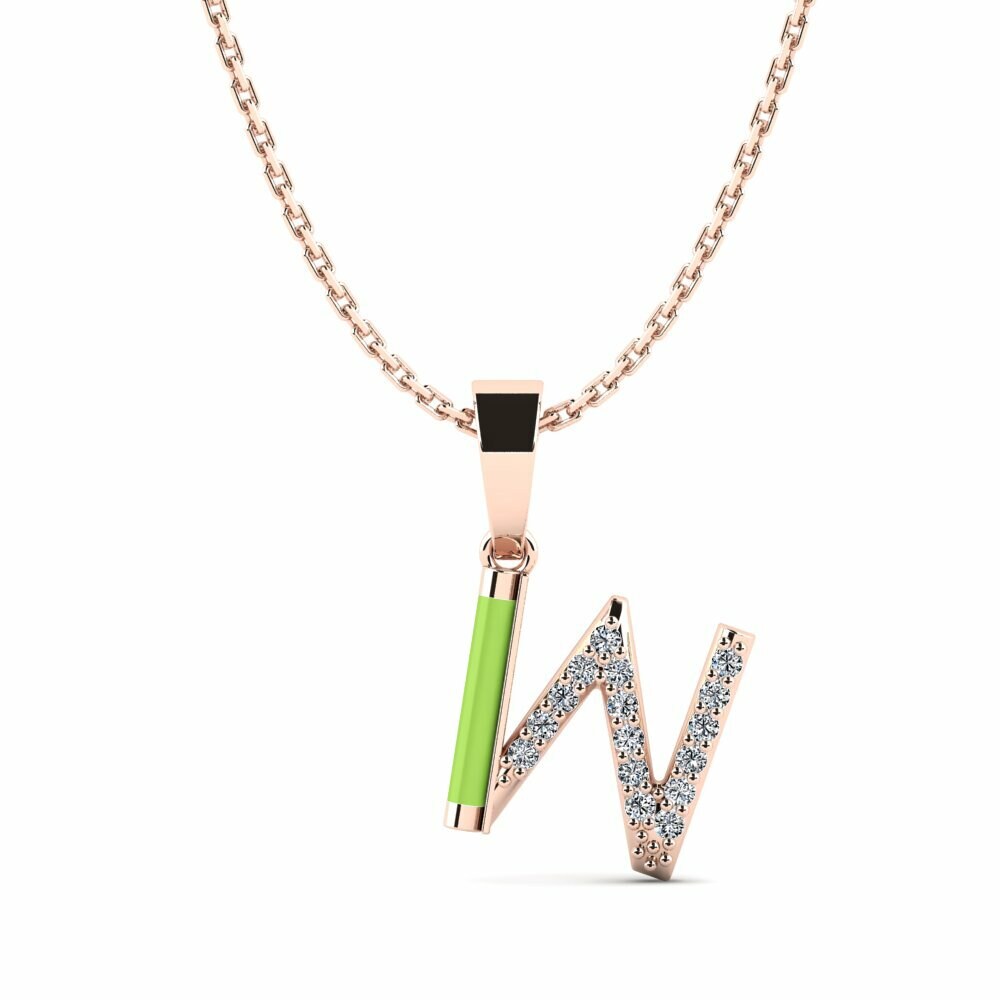 Vàng Hồng 9K Đá Zirconia Mặt dây chuyền nữ Velopoula - W