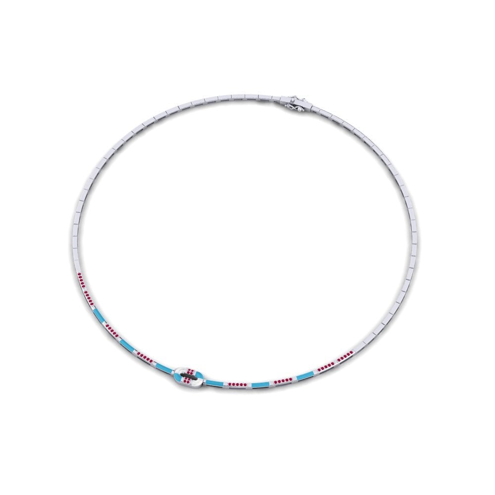 18ct White Gold Ruby Collier Volakas