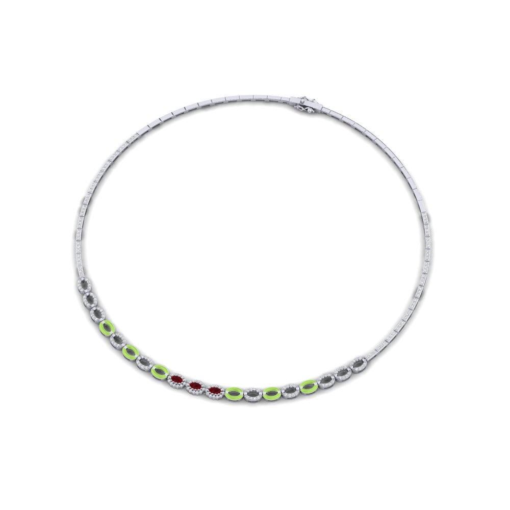 18ct White Gold Ruby Collier Walsh