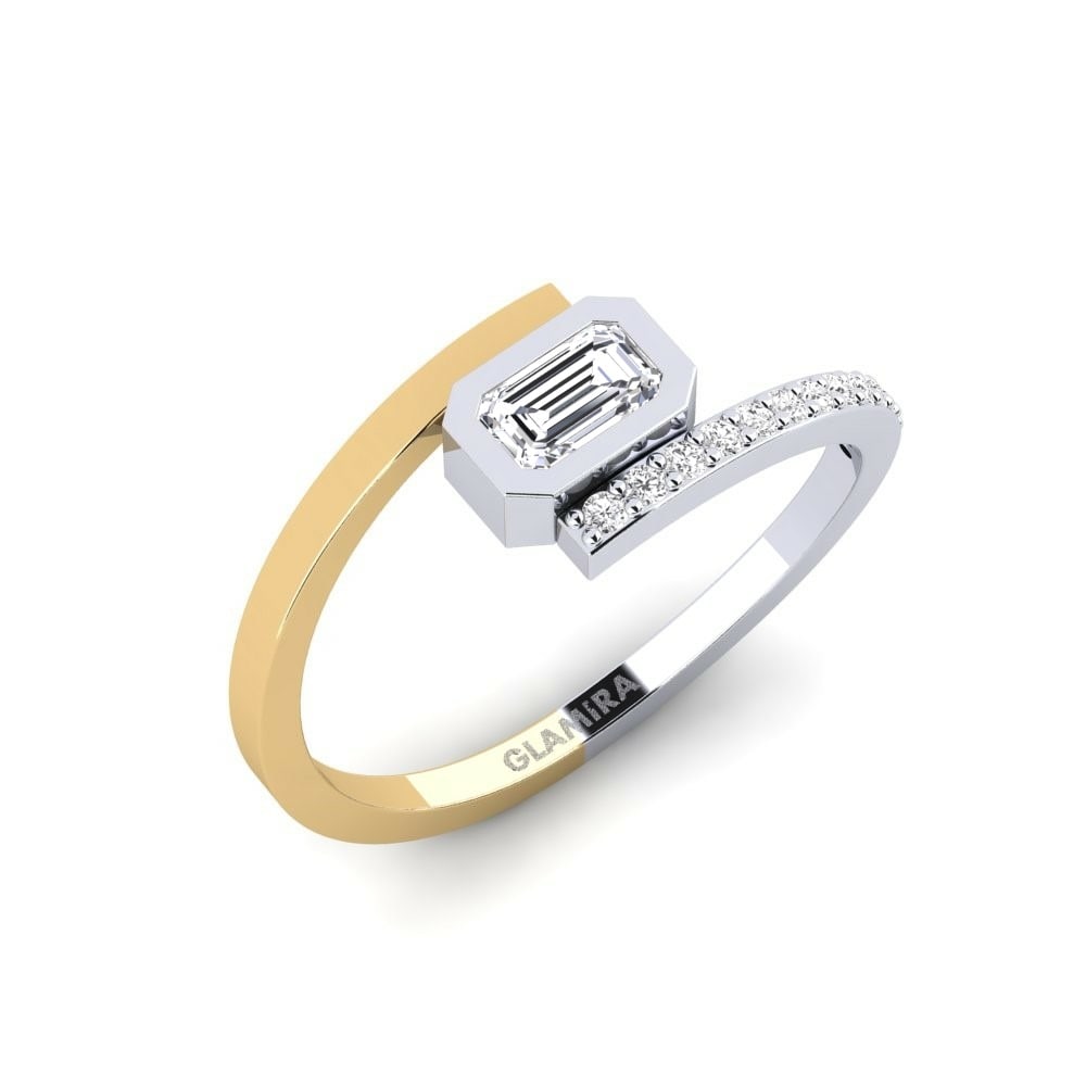 Ring Cantillana 585 White & Yellow Gold & Lab Grown Diamond & White Sapphire