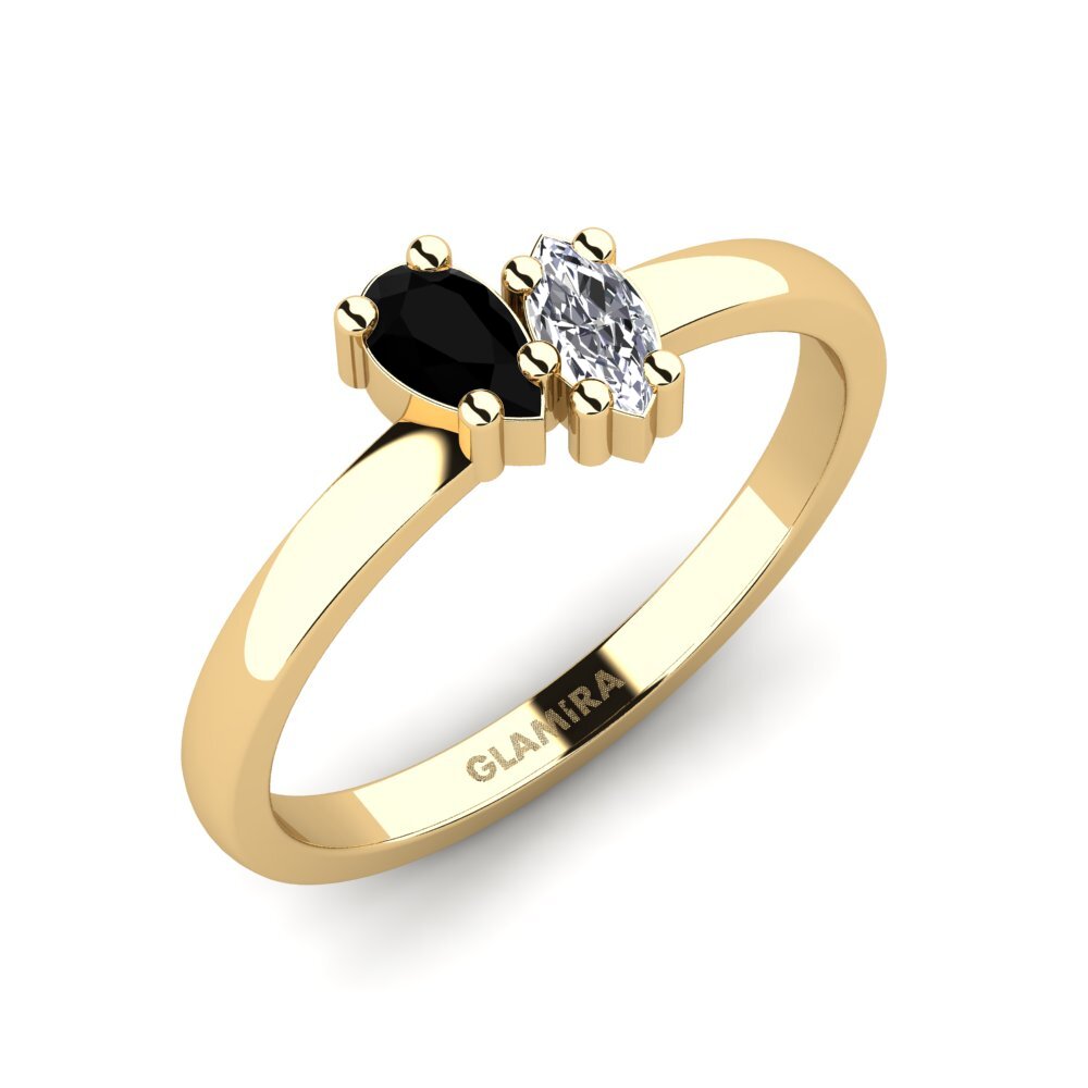 14ct Yellow Gold Black Onyx Ring Gilena