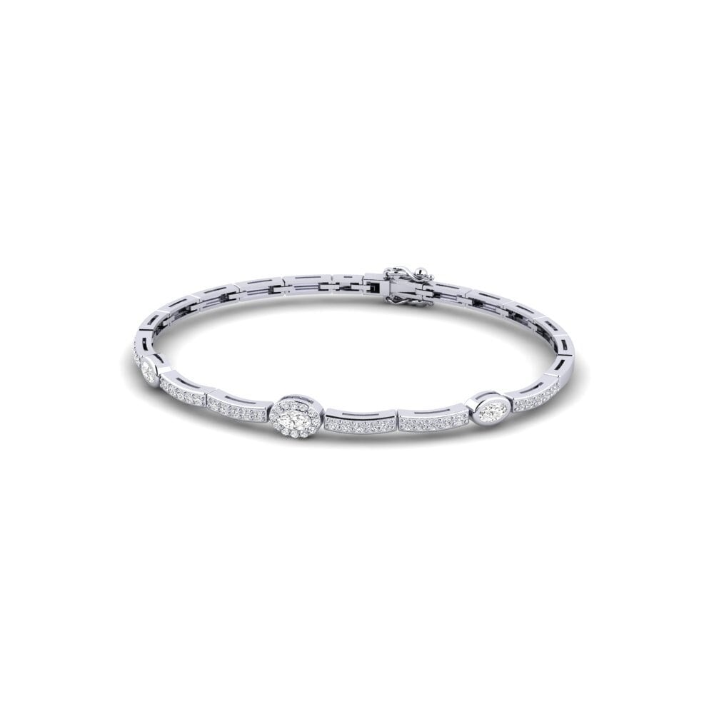Women's Bracelet Hinojos in Carat Oval cut White Silver White