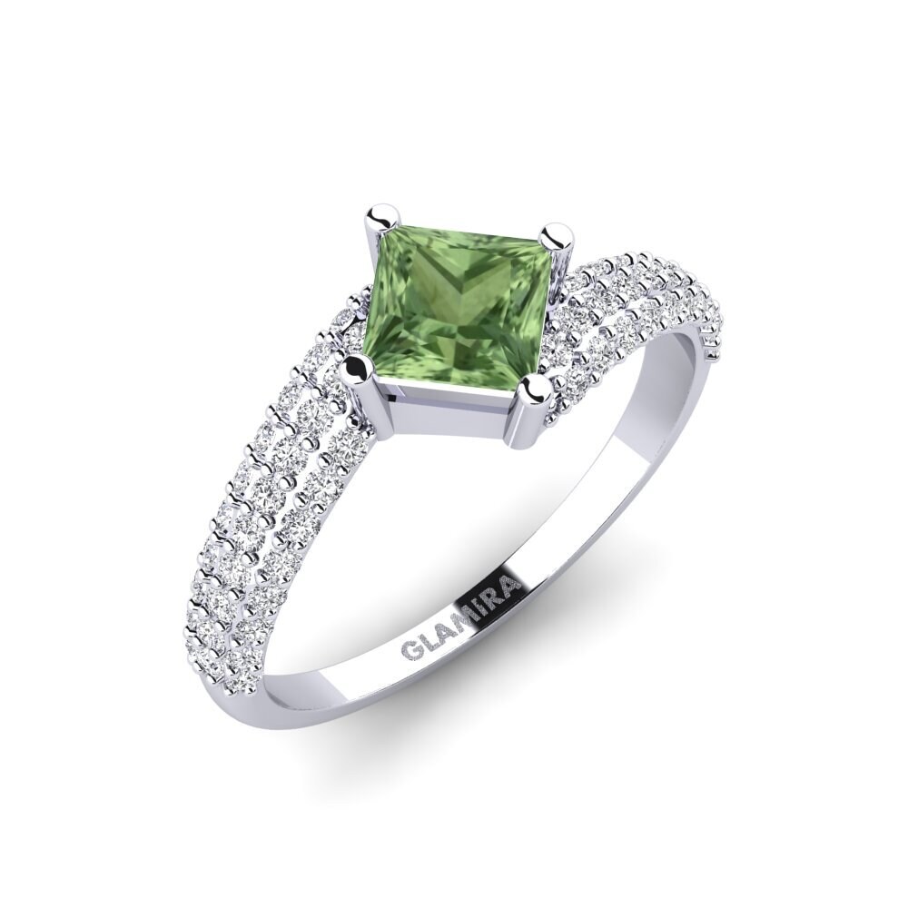 Princess Green Sapphire Engagement Ring Imveste