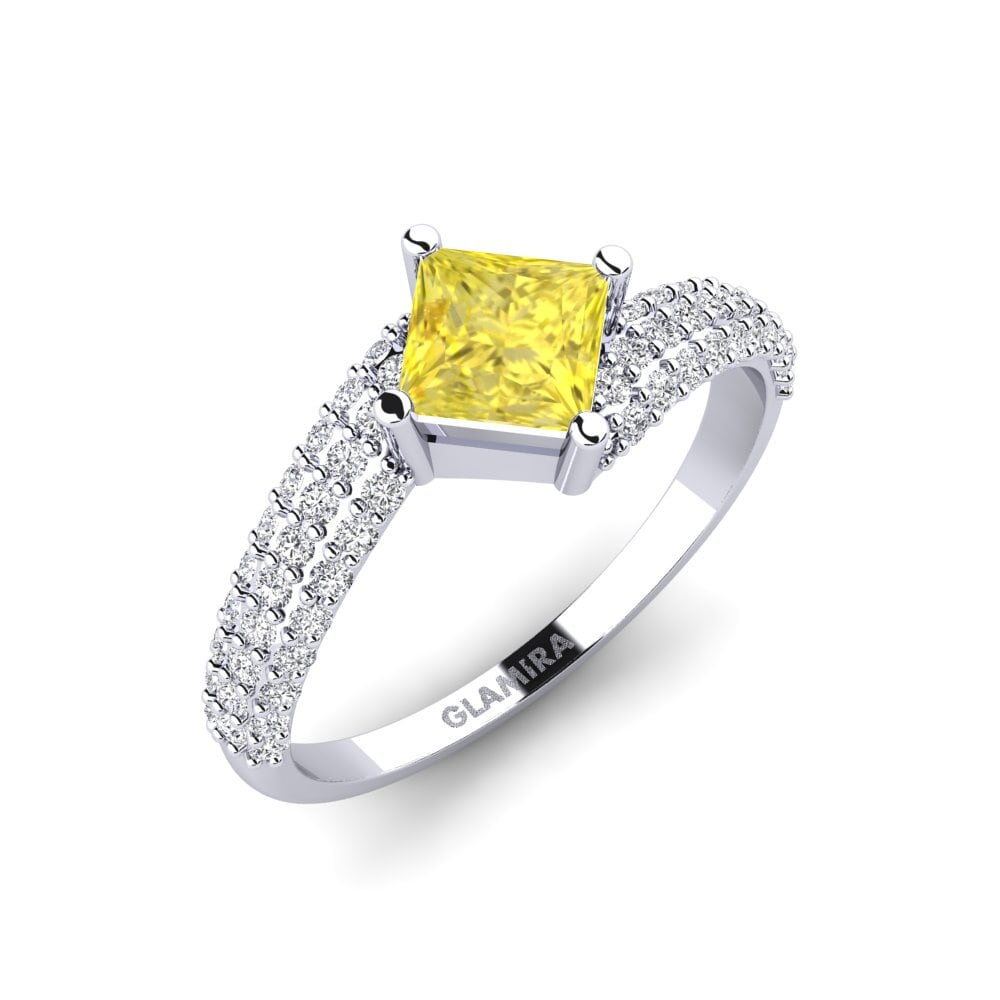 Princess Yellow Sapphire Engagement Ring Imveste