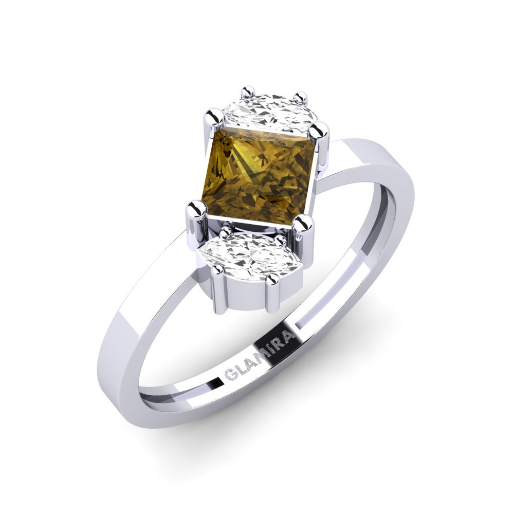 Brown Zircon Engagement Ring Kramvonisi