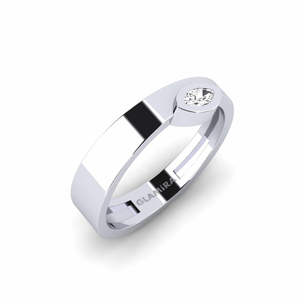 Design Solitaire Engagement Rings Larambla 585 White Gold White Sapphire