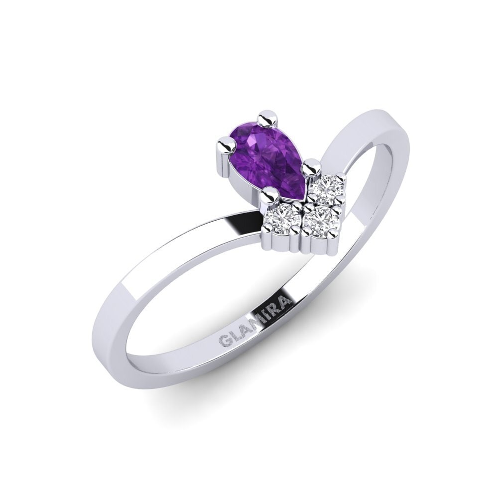 950 Platinum Amethyst Engagement Ring Laroya