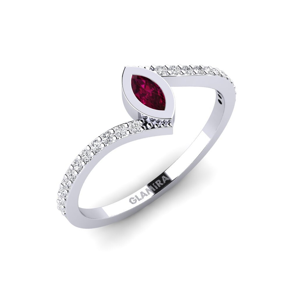 Marquise Rhodolite Garnet Engagement Ring Posadas