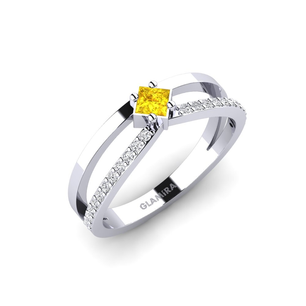 Princess Yellow Sapphire Engagement Ring Segovia