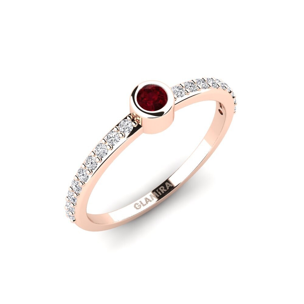 14ct Rose Gold Ruby Engagement Ring Tijola