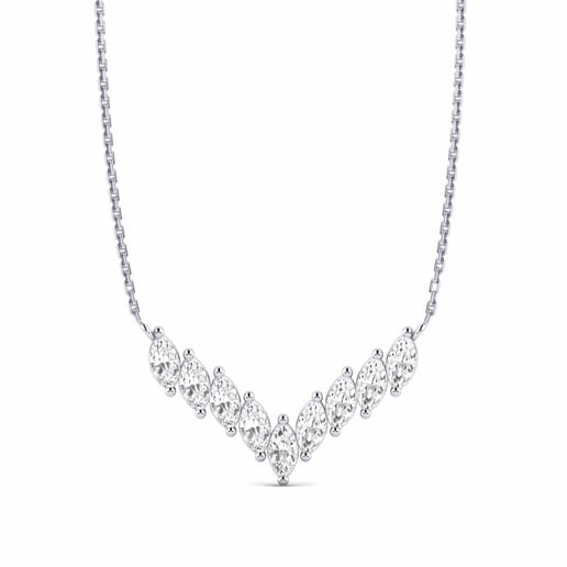 Necklace Umbrete 585 White Gold & White Sapphire