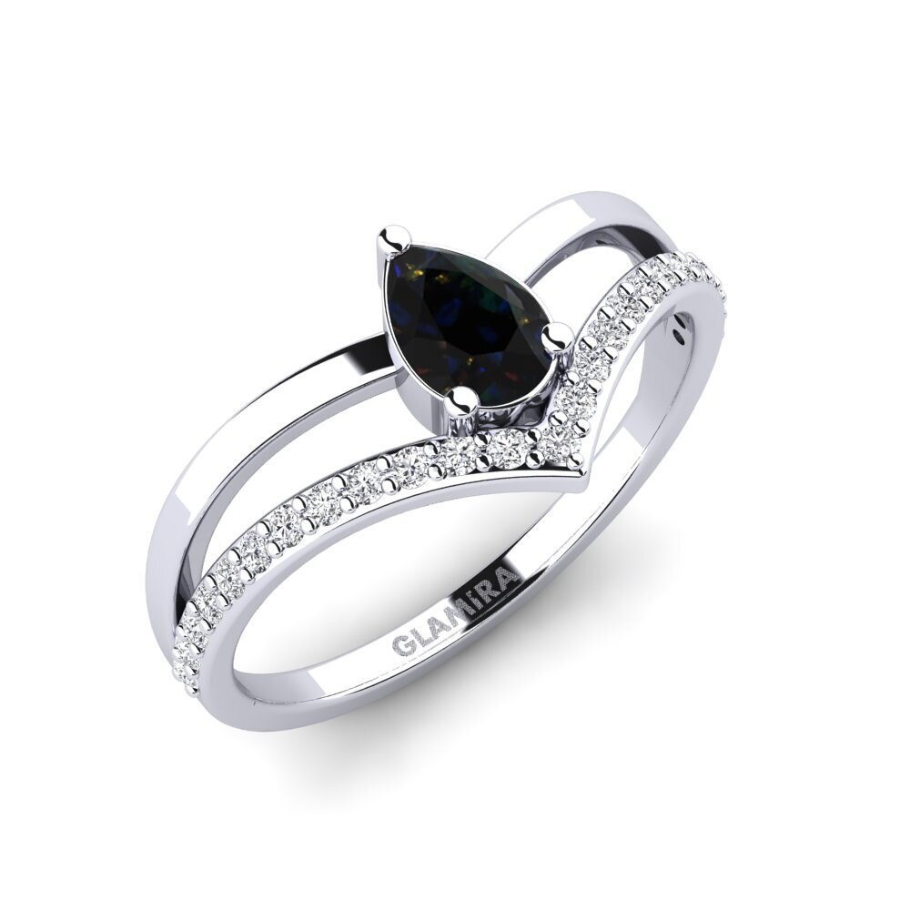 White Silver Black Opal Ring Villaharta