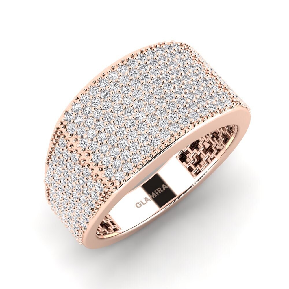 18ct Rose Gold Diamond Men's Ring Attaf