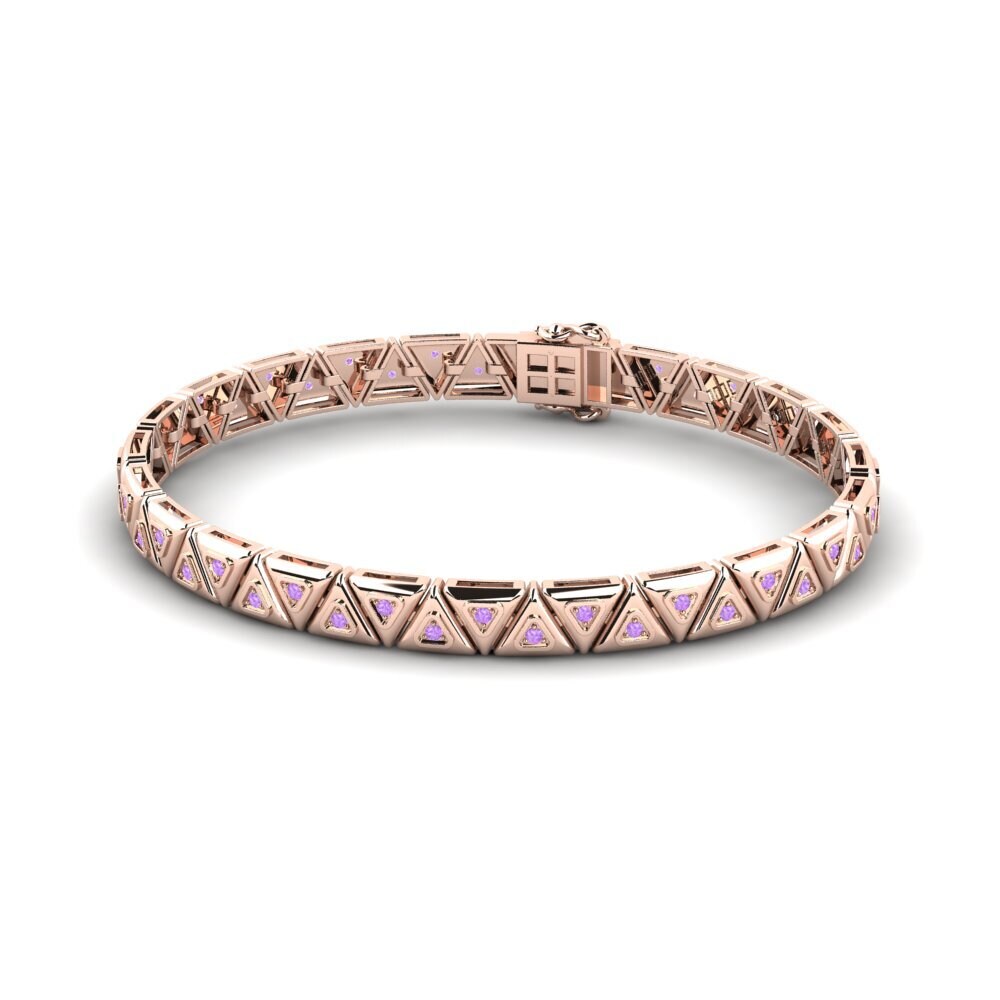 14ct Rose Gold Amethyst Men's Bracelet Pesantet