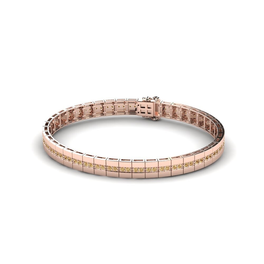 18ct Rose Gold Brown Diamond Men's Bracelet Rispostant